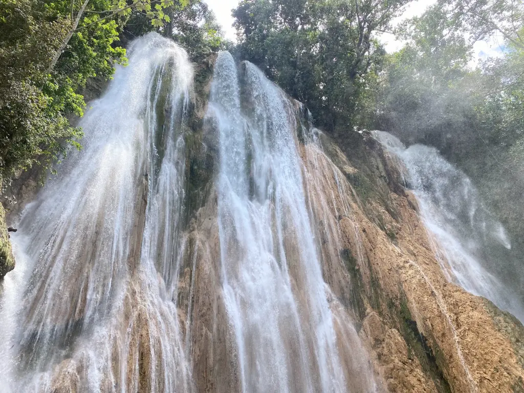 El Salto El Limón cayendo sobre la roca, entre la vegetación